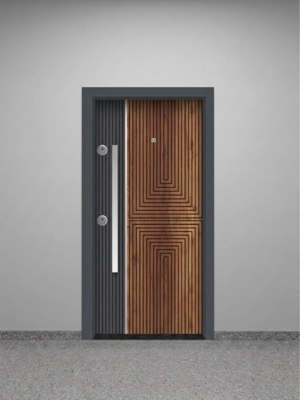 LND 19 Pure Walnut Modern villa kapısı modeli